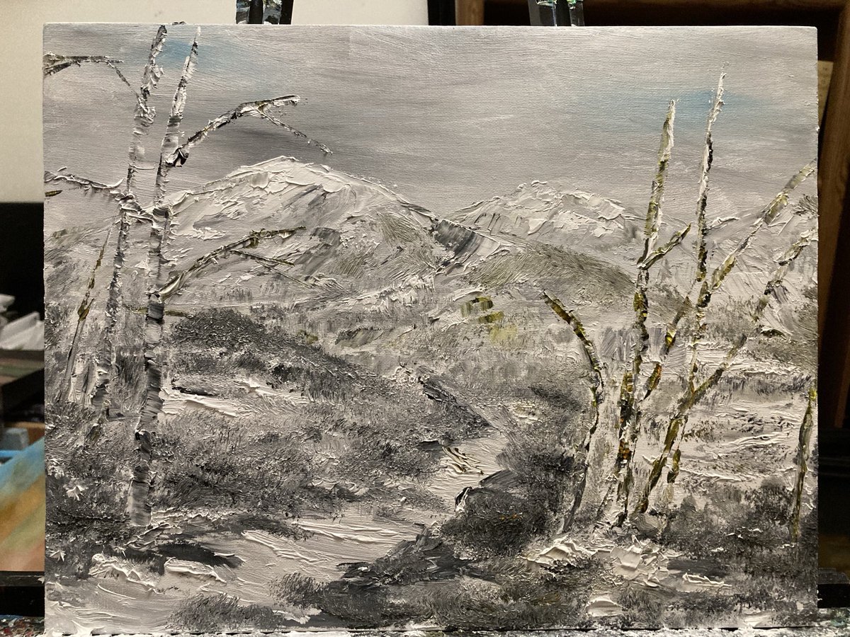 冬景色 ＃油絵 ＃oil ＃winter