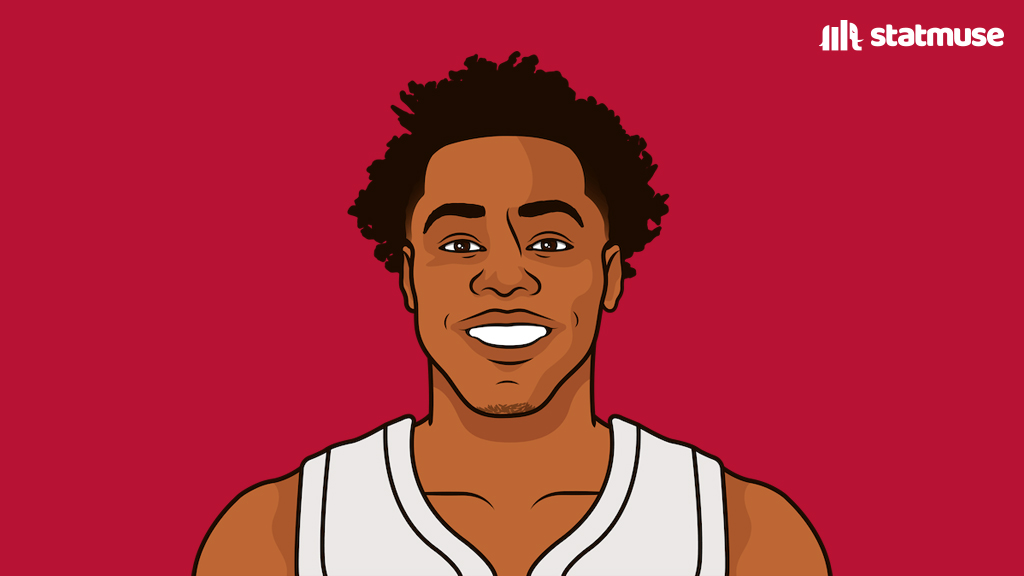 statmuse's tweet image. Active players with a 20/25/10 game:

— 3x MVP
— Scottie Barnes

The only players to do it in the last 40 years.