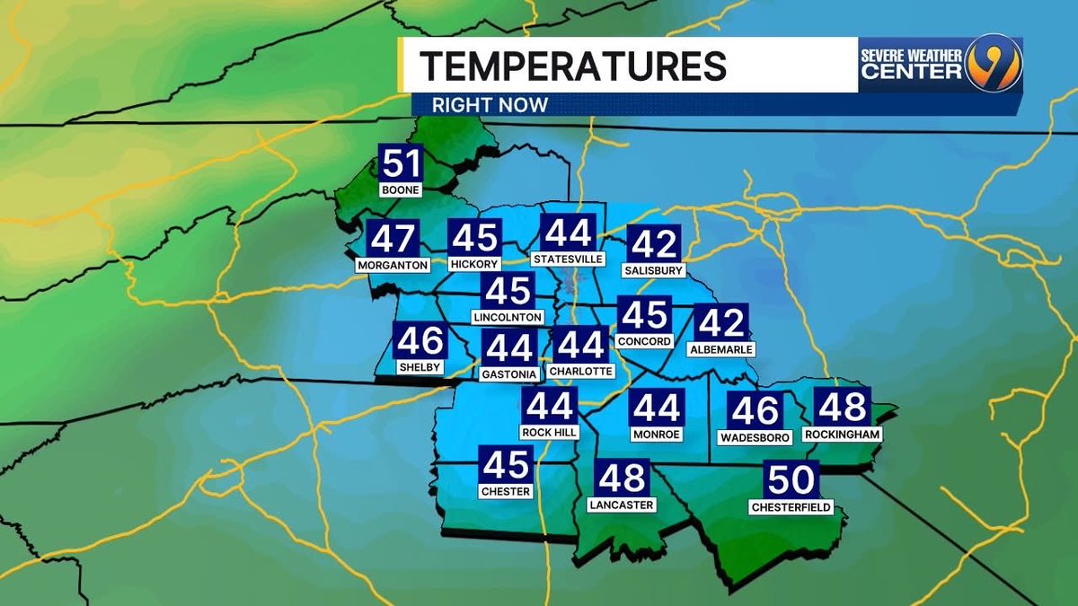 The Carolina Wedge is in full effect today! The technical term is Cold Air Damming. Northeast winds run into the mountains and create a temperature inversion where Charlotte and the piedmont are colder than the mountains! <a href="/wsoctv/">WSOCTV</a>