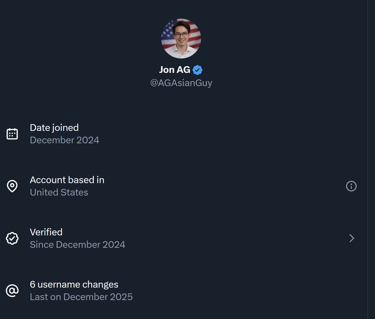 <a href="/AGAsianGuy/">Asian Guy</a> What were your prior usernames? 6 changes in a year?

And yes, we know you are an AI bot. Even if you are doing a good job sharing more of the truth than the WSJ