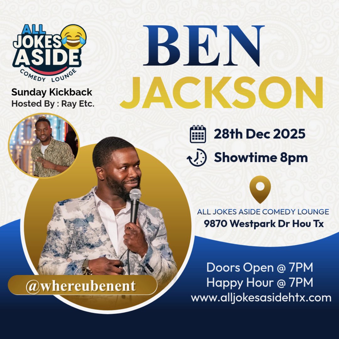 BenADamnFool's tweet image. Pull up tonight in Houston! Premium laughs!

alljokesasidehtx.com/products/ray-e…