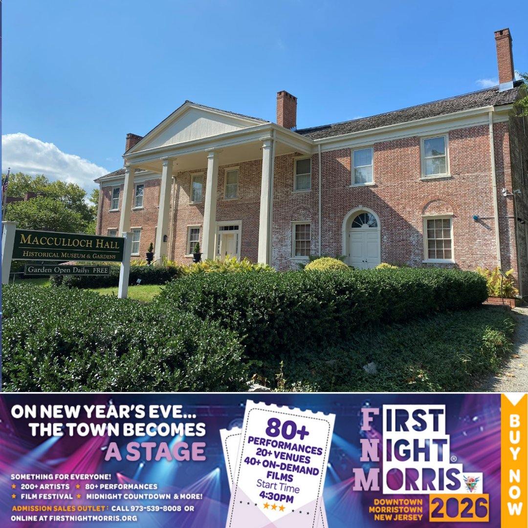 FirstNightMCo's tweet image. Explore local history at Macculloch Hall! 🏠 

From Nast’s Christmas Animals to family tours, dive deep into our heritage.

📍Venue 22A, 22B, 22C: Macculloch Hall 🕓 Dec 31 | 4:30 PM – 7:30 PM 🎟️ zurl.co/eXsIU 

#FirstNightMorris #NYE #History #MaccullochHall #NYE2026