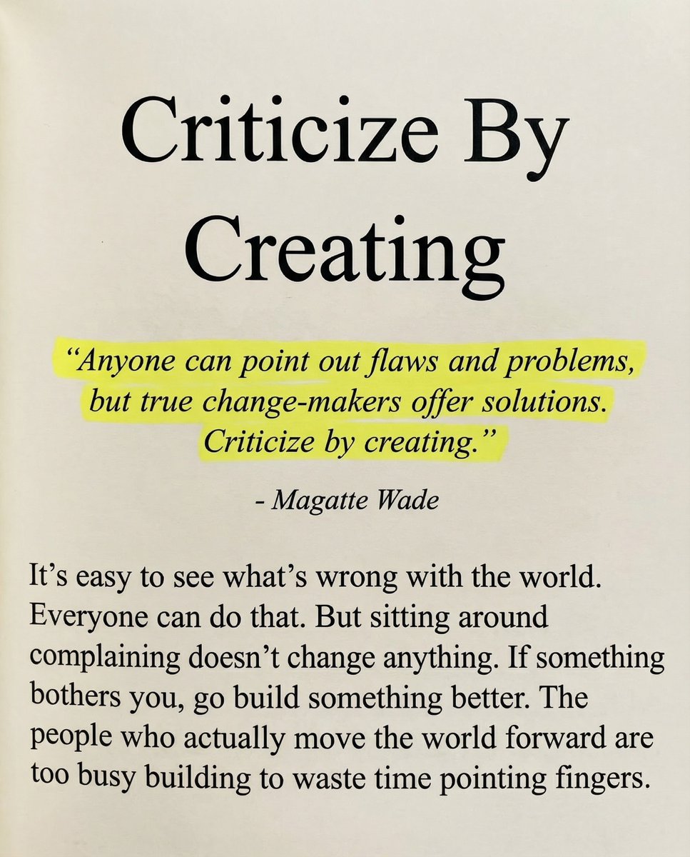 magattew's tweet image. The only valid way to criticize anything is by creating an alternative to it.