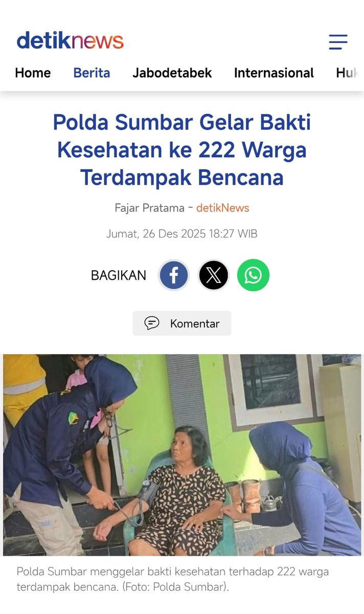 ellatompell's tweet image. tak hanya pemulihan fisik, kesehatan warga juga jadi perhatian utama. polda sumbar Melakukan Upaya Perbaikan dengan pelayanan medis gratis untuk ratusan warga terdampak bencana #WujudkanSumateraPulih
