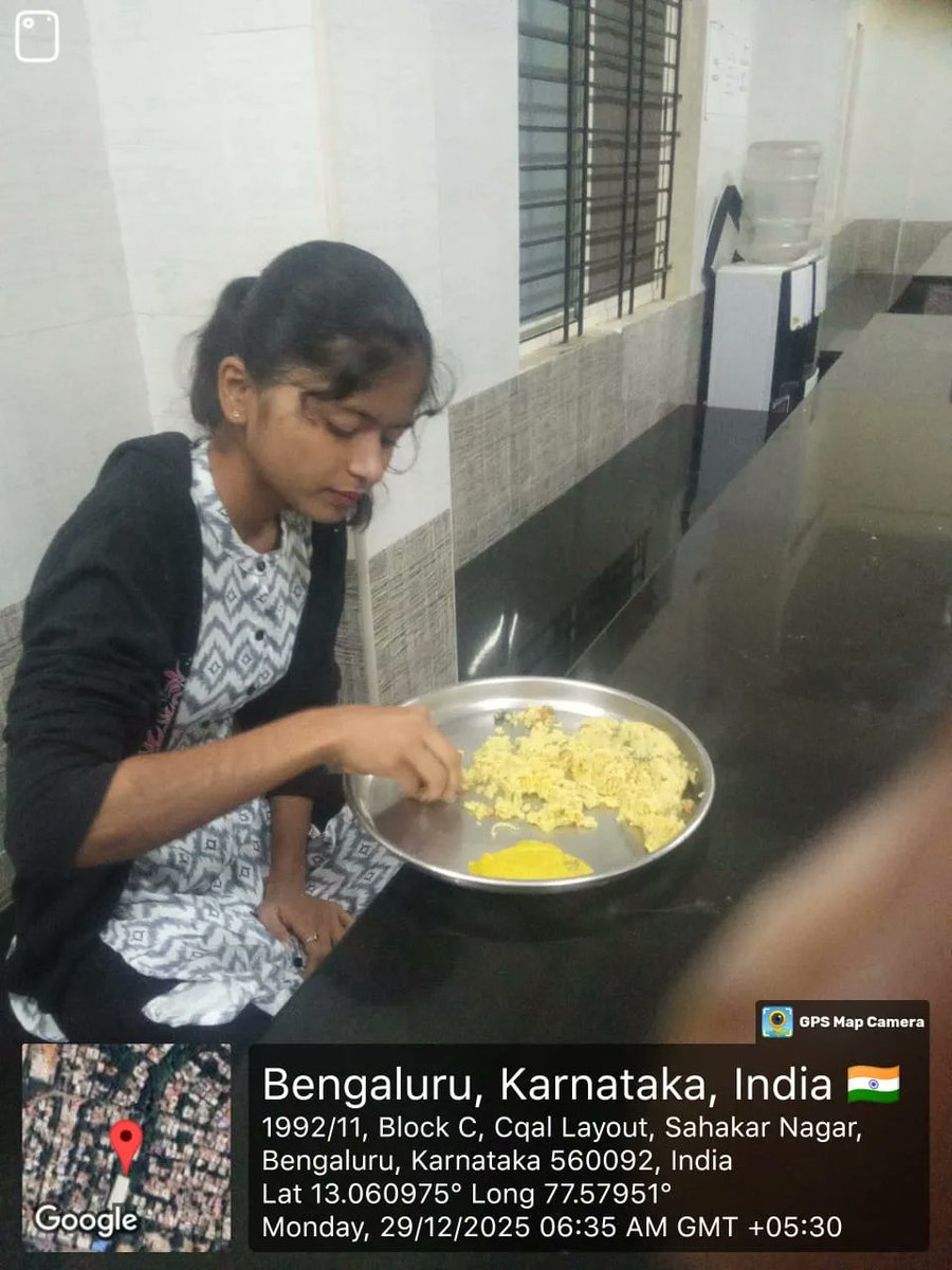 Breakfast at Dr BR AMBEDKAR govt post METRIC girls hostel kodugehalli Bangalore North  #SocialAudit_SWDMeals #SocialWelfare_Karnataka