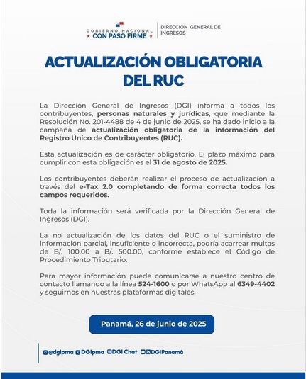 31dic25 is the last day to update RUC taxpayer data of #Panama entities into Etax2 portal
Provide up to date data to your registered agent or Panama counsel and avoid fines of $100-500
#Offshore #taxes #compliance