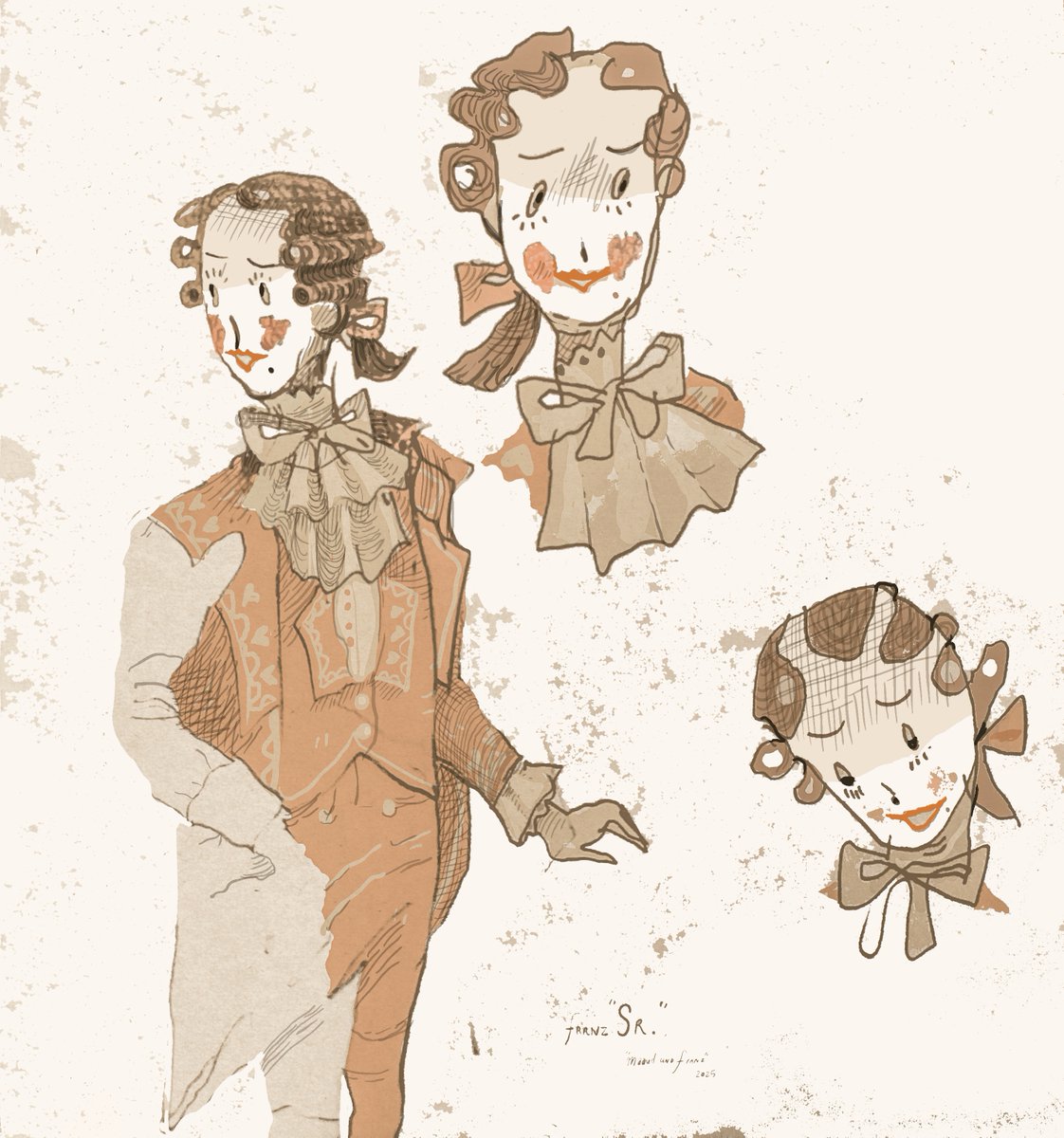 fathers of Franz , known as Paa in "1840" who are successful doctors&amp;surgeons;  Sr. &amp; Ulf (name may change).  concept illustration winter2025