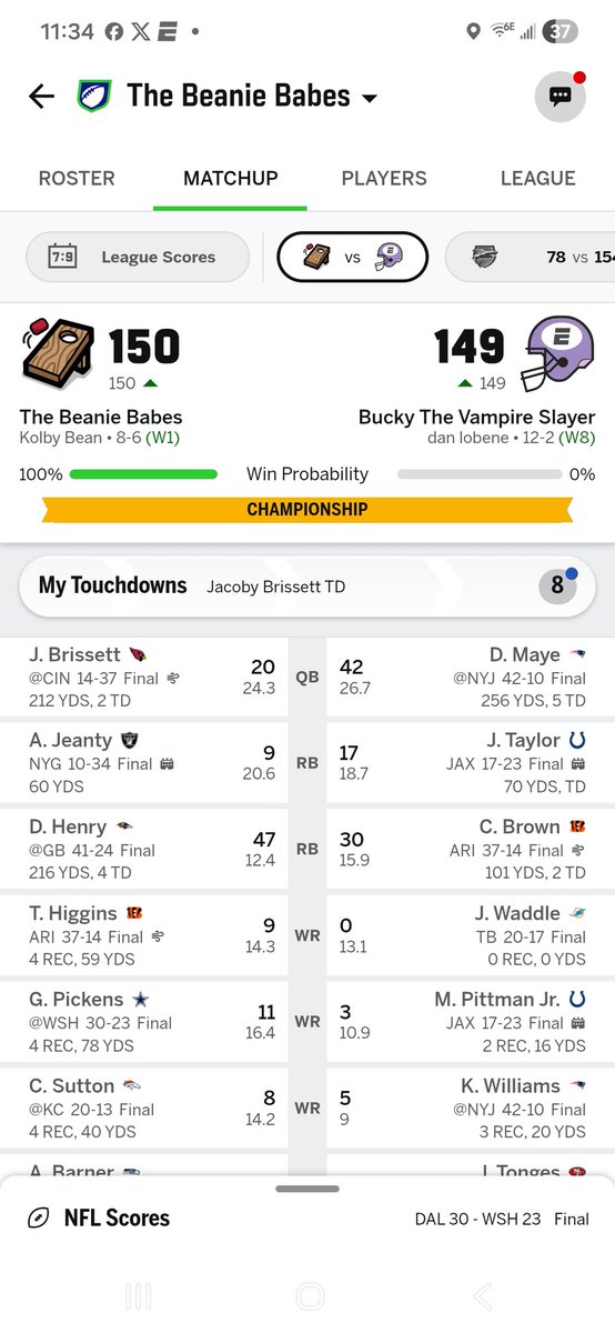 KolbyBean's tweet photo. @NFLFantasy https://t.co/Aii8cbT2ks