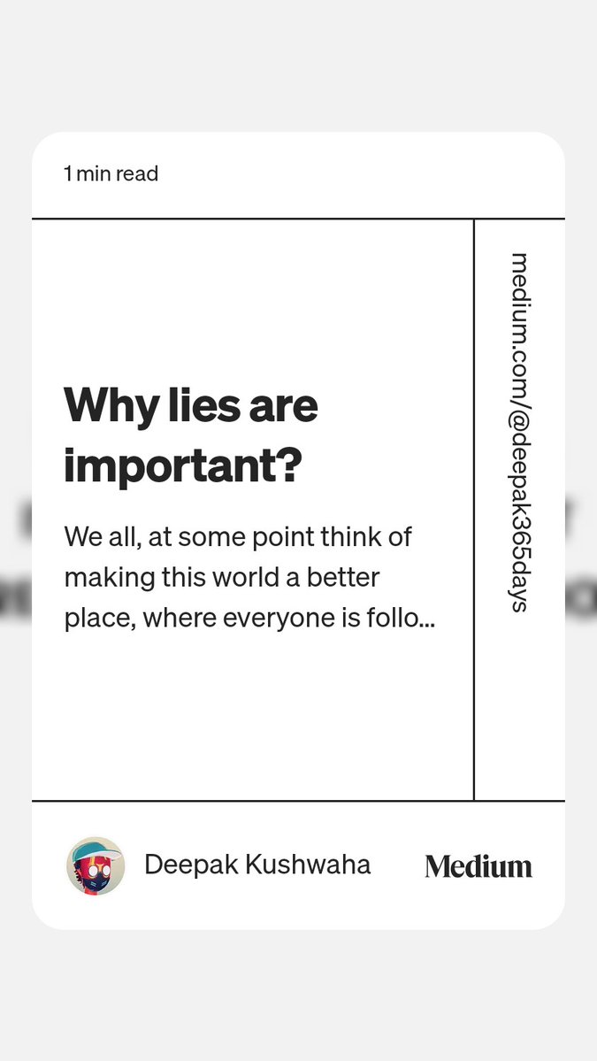 Readh Here 
medium.com/@deepak365days…

#medium #writing #lies