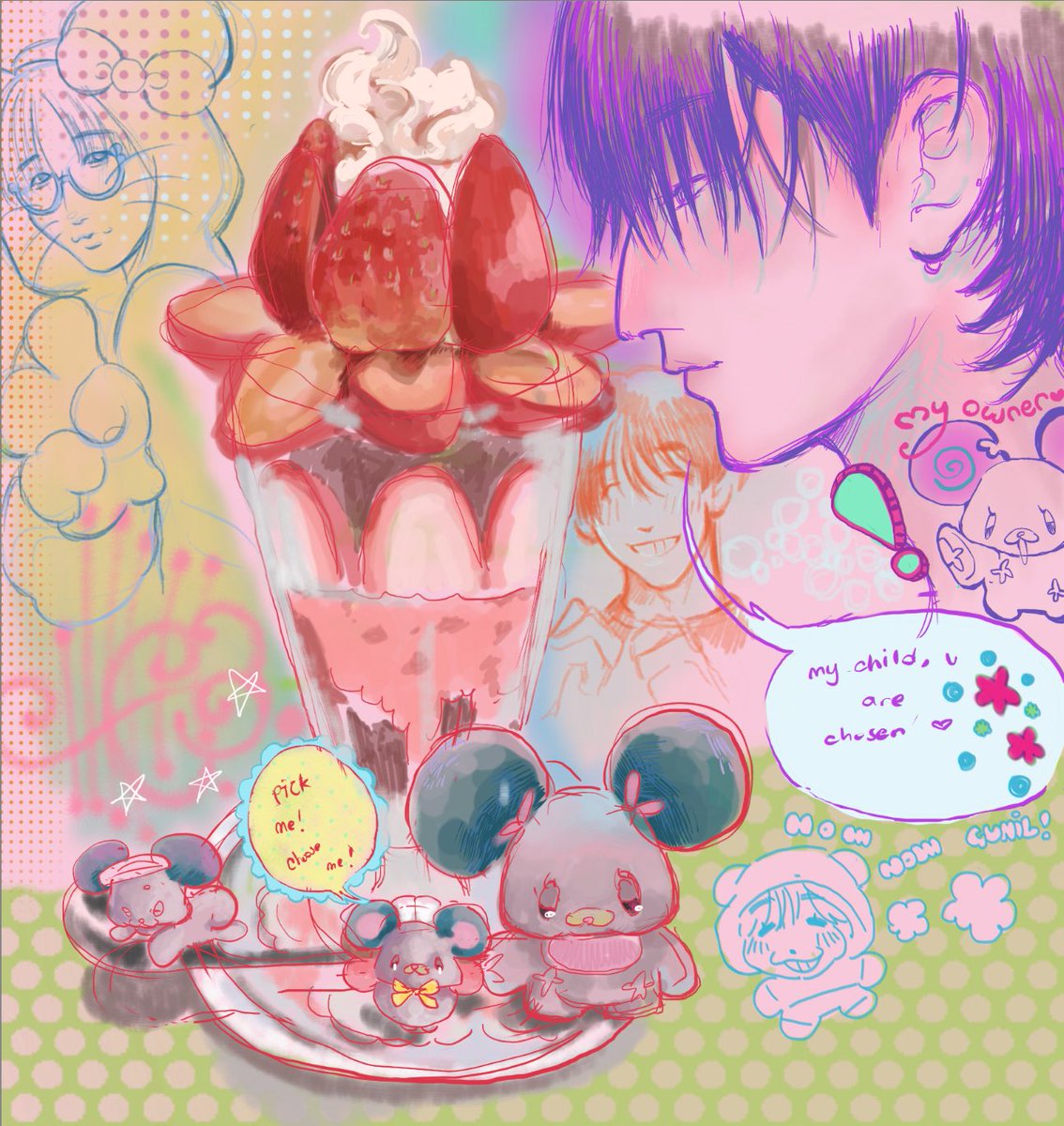 euexmachina's tweet image. gunil spread with his son Hammie (●´ω｀●)