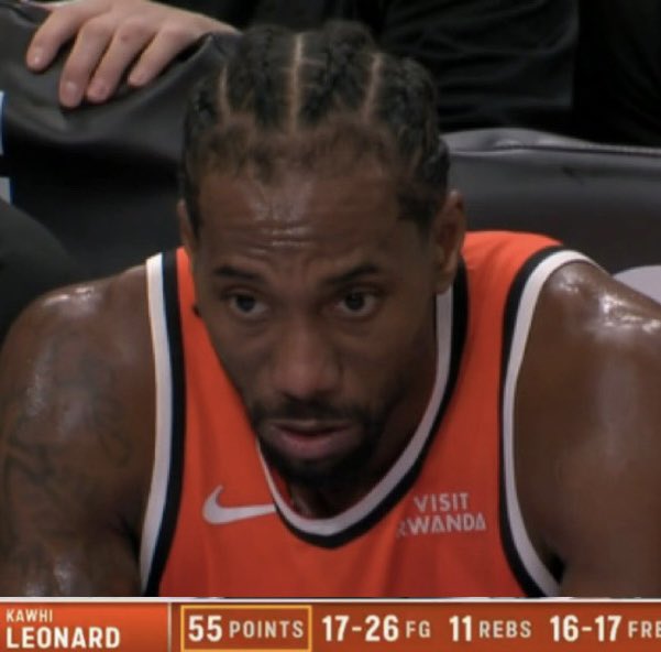 HaterReport_'s tweet image. Kawhi Leonard was HYPED UP after dropping 55