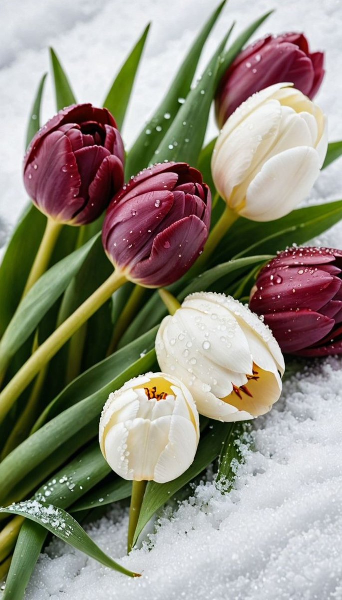 17017Nov's tweet image. 🤎🤍Good Wishes to my lovely friends🤎🤍 #tulips