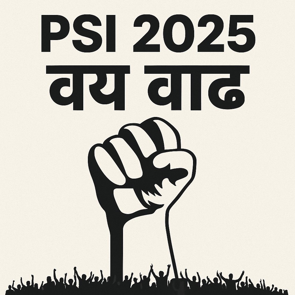 AkshayPatil8087's tweet photo. @votogram_ @Dev_Fadnavis @mpsc_office एक लढा विध्यार्थी हितासाठी PSI वयवाढ GR आज आलाच पाहिजे 💯💯💥💥
अभ्यासापेक्षा संघर्ष जड होतोय, कारण निर्णय नाही.”
#PSIVivad #PSIAgeRelaxation #JusticeForPSIAspirants #MPSC2025 #SavePSIDreams #EqualOpportunity #StudentsWantJustice #MPSCStudents #PSIExam2025 #NowThisTime https://t.co/YD8JKJewo0