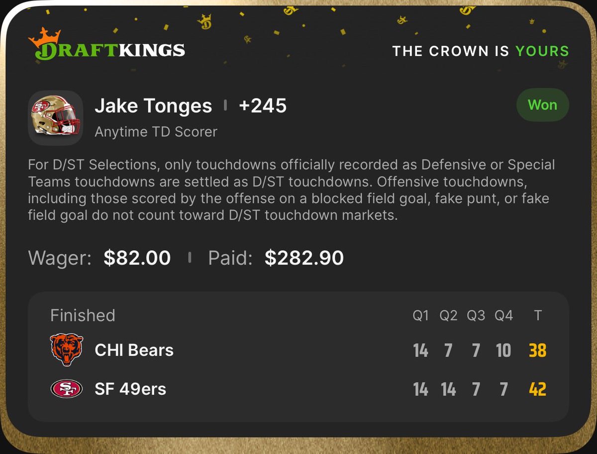 What a game. Tonges is him.