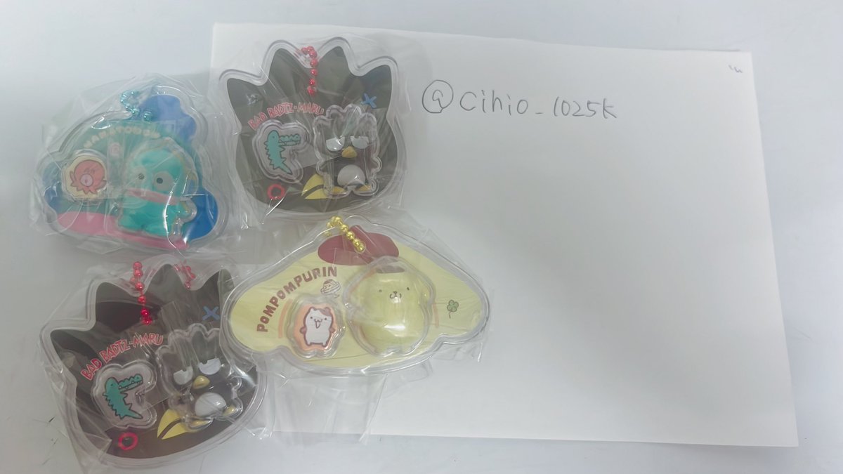Chio_1025k's tweet photo. サンリオ パッケージチャーム 交換

【譲】バツ丸×2 ハンギョドン×1 ポムポムプリン×1

【求】同種のクロミ

郵送での交換のみとなります。
検索からでも大歓迎です🥳
よろしくお願い致します。 https://t.co/WK8iz0det9