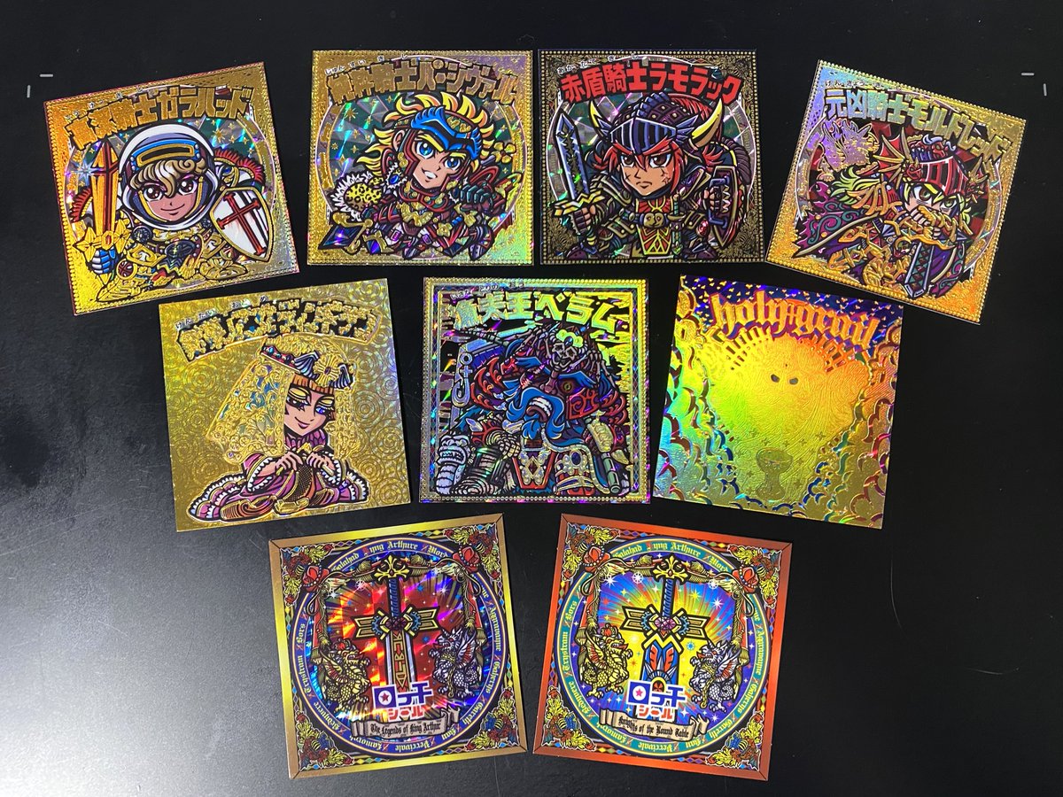 OHTシール 96mm シルク箔4種セット 第3弾 アーサー王伝説 セット OHTシール アーサー王伝説第3弾&96mmシルク印刷シール4枚セットおまけ