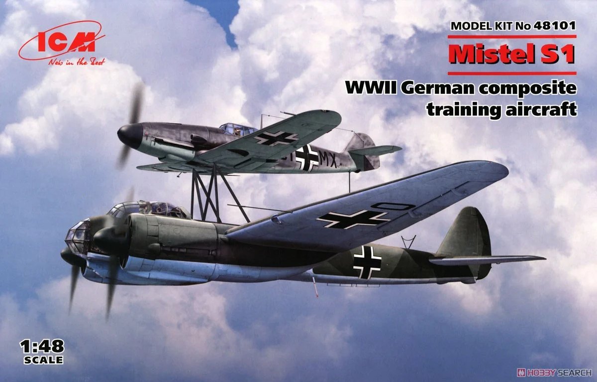 hobbysearch_mm's tweet photo. 【発売中プラモデル】
ICM(アイシーエム) 1/48
ミステル1 → https://t.co/qsfkXAyi9G
ミステル S1 → https://t.co/Edfk5U11qf
Bf109とJu88を組み合わせた特殊爆撃機。S1は練習用タイプ。
在庫些少の為売切の際はご了承ください。
#プラモデル #Scalemodels #Bf109 #Ju88 #Mistel https://t.co/ZzbdOtMvAD