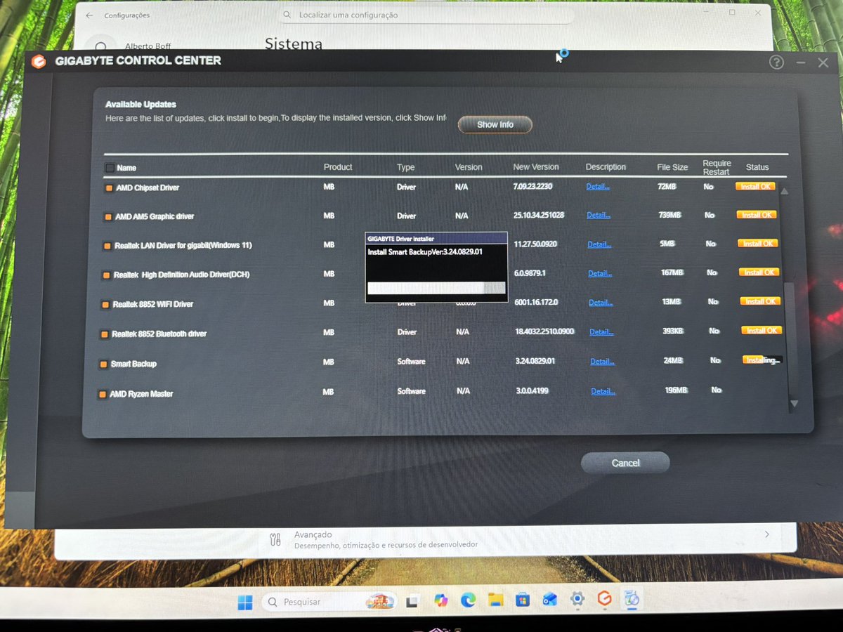 sheufty's tweet image. Finalmente não preciso mais ficar entrando no site da fabricante pra baixar um por um os driver, grazadeus, obrigado @AORUS_Brasil 🙏🏻