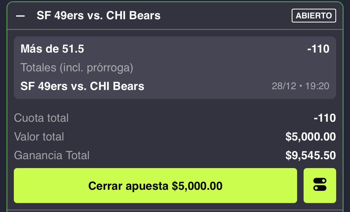 MichF1Insider's tweet image. 🚨 FREE PICK NFL
Over 51.5 49ers/Bears [-110]

🇲🇽 APUESTA HECHA EN @teammexicomx 
📲 bit.ly/MICH_F1 

Si perdemos soltamos una transferencia del total de interacciones ❤️/🔁 entre alguno de ustedes.