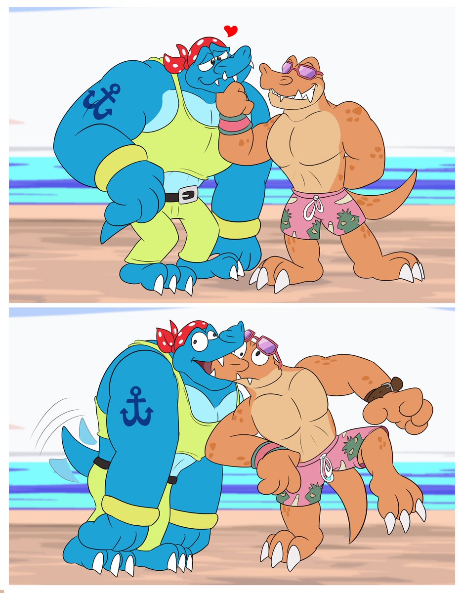 Komm for <a href="/KRool929506/">Knarly Kremling</a> 
Two crocs being silly :3