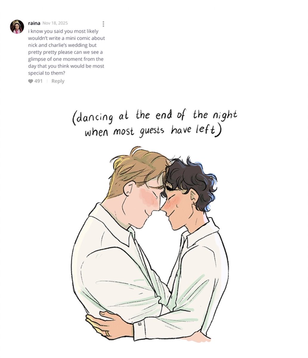 NickAndCharlie_'s tweet photo. My favorite parts of Alice’s Q&amp;A 🥹

Here we go 2026! Lots of Heartstopper again! Volume 6 and the movie are coming! https://t.co/ciSCyRAr54