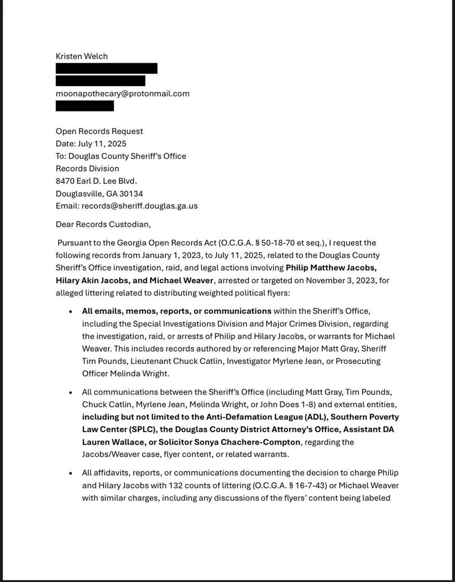 Warmachine1521's tweet photo. The Douglas County Sheriff's office in Georgia refuses to follow the law under GORA-Georgia Open Records Act. What are they hiding and who are they protecting? https://t.co/BlE4IH0U4h