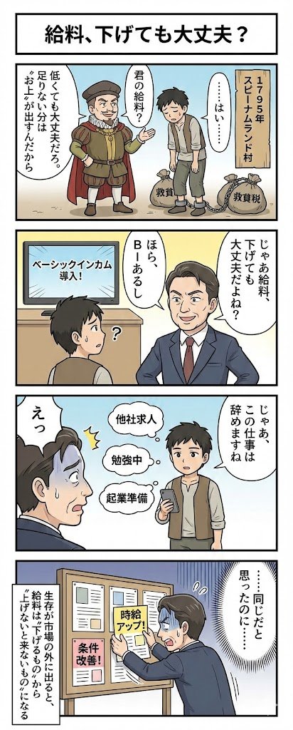 pokopekko's tweet photo. BIがあるなら、低賃金でも働く？ https://t.co/NFq7OdnmP0
