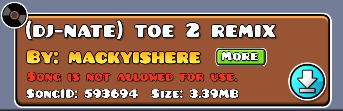 SongsNotAllowed's tweet image. (593694) ─ Song Is Not Allowed For Use.

#GeometryDash