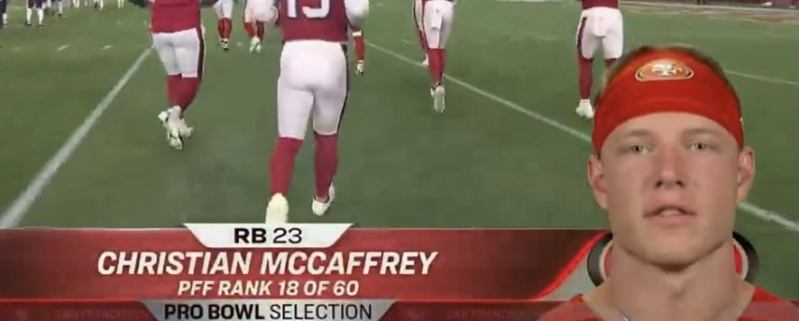 Ah yes, Christian McCaffrey, the 18th best running back in the league!
