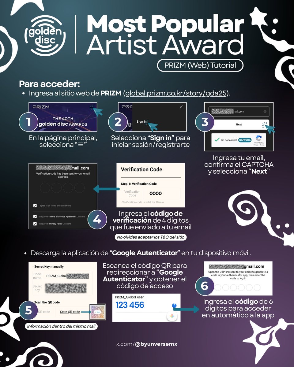 byunversemx's tweet image. 🏆 | TUTORIAL THE 40TH GOLDEN DISC AWARDS

– MOST POPULAR ARTIST AWARD

📅 Enero 4, 2026 
⏰️ 21:00 HRS

PRIZM (Web) para fans internacionales:
🔗 global.prizm.co.kr

#BAEKHYUN #백현 @BAEKHYUN_INB100