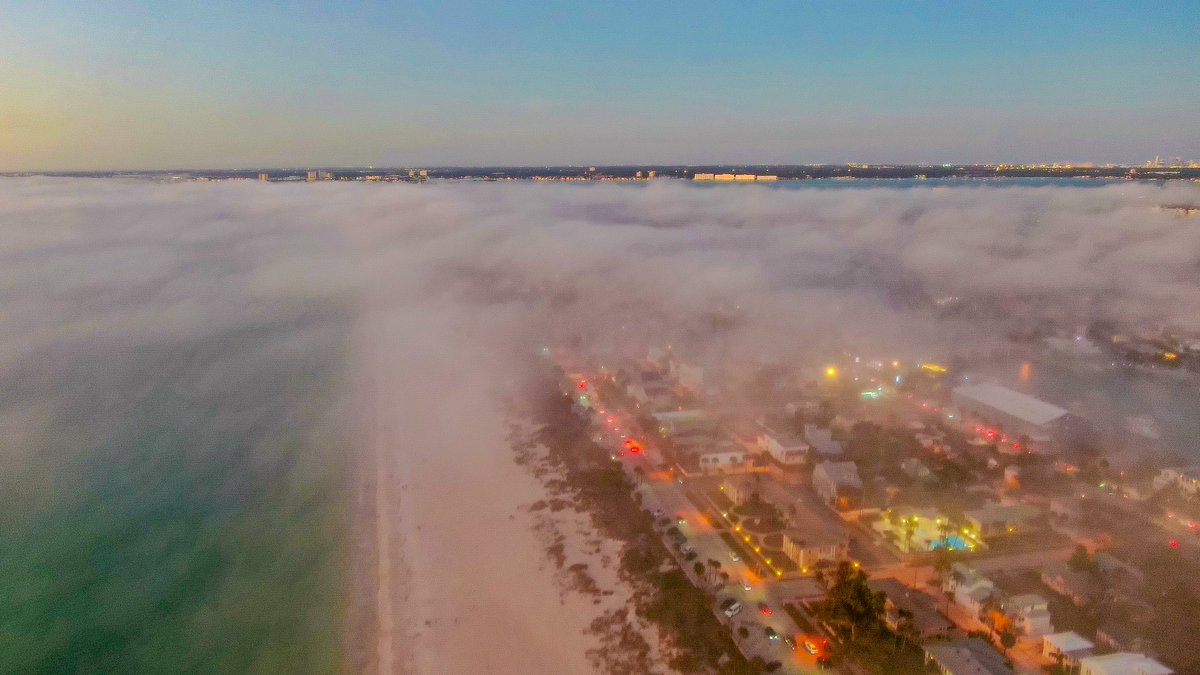weatherbryan's tweet photo. Sunset, stingrays, &amp; sea fog.  So much to see this evening at St. Pete Beach.🏝️😀 https://t.co/IrBirhzJX2