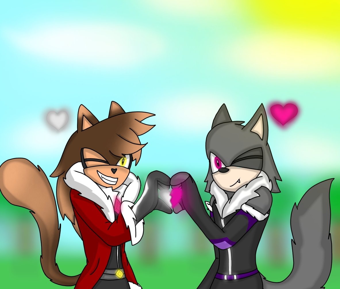 Un lindo dibujo de Mi con Jack mi hermoso novio felino