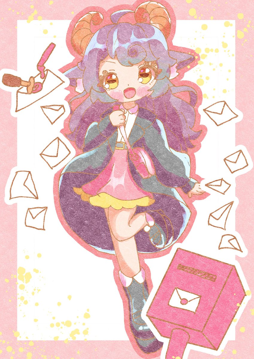「山羊座の郵便屋さん #イラスト #創作イラスト」|こた猫🐱 🎤🎨3/10~/16colorful＆dreamy原宿デザインフェスタギャラリーのイラスト