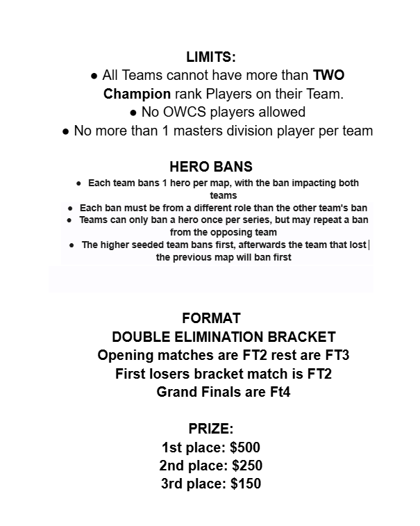 durpee82's tweet image. OWDS Tournament
January 2nd - January 4th
roughly 6-12est each day
32 team limit

details below