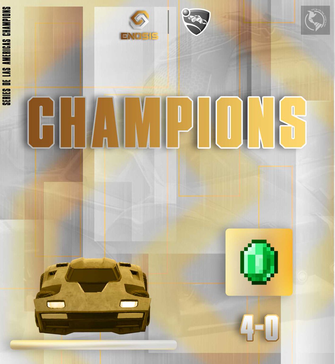 EnosisCR's tweet image. ▫️CHAMPIONS▫️

RL

🏆 @seriedeamericas GRAND FINALS
🆚 #Emerald
🥇 4-0
⭐ @del1veryy

We are your @seriedeamericas champions as we swept aside our opponents in the final delivering the best performance yet in the league! First Rocket League title many more to come!

#OCOE