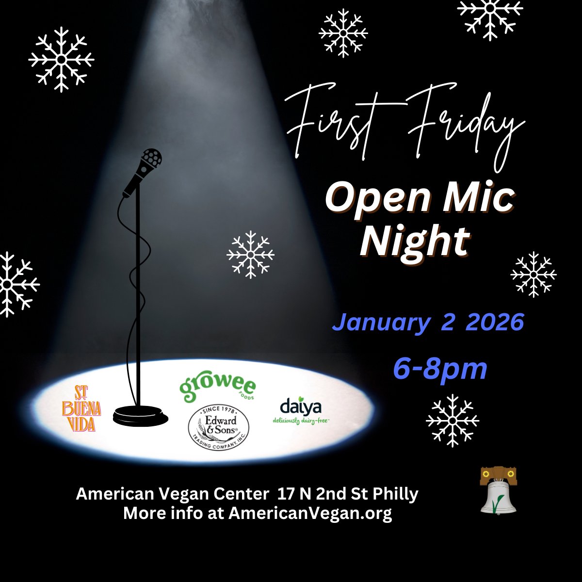 Poetry/Open Mic Night at American Vegan Center has become a welcoming space for community in a multitude of artistic expressions.We welcome everyone to this event. More info below!

americanvegan.org/events/first-f…