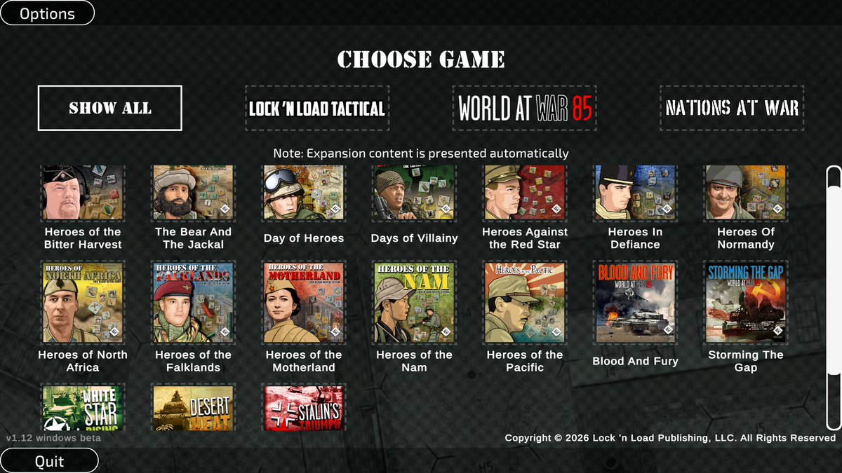 LnLPub's tweet photo. LnLP's Game Assistant v1.15 Beta Is Now Available.

The LnLP's Game Assistant (LGA) is a cross-platform utility application designed for macOS and Windows, with iPad support planned in future releases. Its purpose is to automate Battle Assistant, Career Mode, Data cards, and Solitaire (AEO) setup and play, and to manage player progression and enhance gameplay.

We also added access for our Nations At War Series and World At War 85 Series.

Game Assistant v1.15b New Year Release

Windows -

https://t.co/7oFgsKcycI

Mac -
https://t.co/jP1SUqHVFG

The Windows version should unzip and work. As should the Mac version, BUT if a Mac user gets an error “LnLP Game Assistant v1.15 https://t.co/kjfgchtzd2” Not Opened click on Done, and perform the following steps.
1) Mac user, please open your settings (The Gear Icon) and then go to Privacy & Settings.

2) Scroll down to the Security section and select the Open Anyway button for the LNL Game Assistant application.

3) Then try starting the Game Assistant again, which may bring up asking you to once again click the “Open Anyway” button. Once selected again, the application should start. This should only need to be done once for this edition. This will be adjusted once we are closer to release.