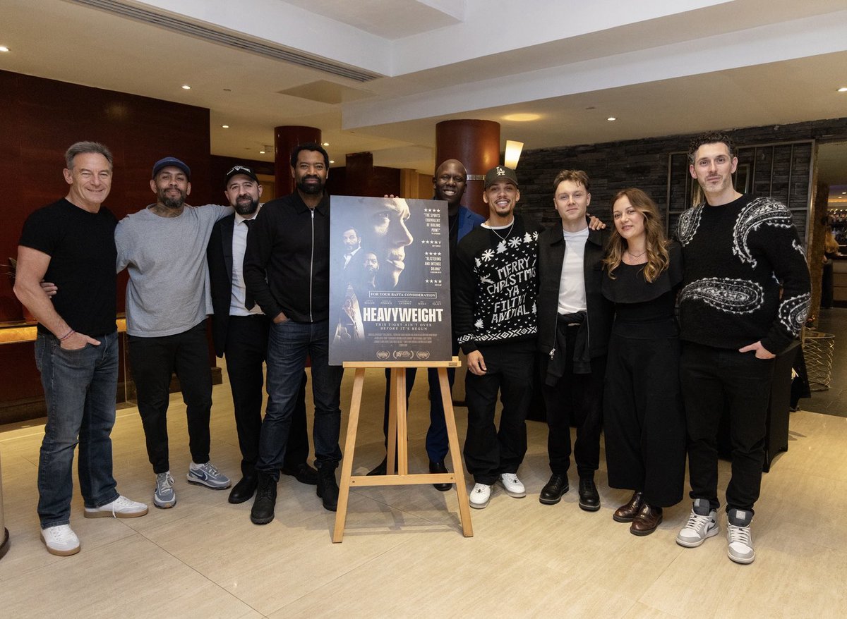 MrChrisAnt's tweet photo. Final BAFTA screening and q&amp;a for Heavyweight with me, Jason Isaacs, Nicholas Pinnock, Jordan Bolger, Blake Harrison, DoP Chas Appeti, Rob Malone, Editor Eve Doherty, Producer Kevin Harvey. Hosted by Amon Warmann. https://t.co/uHfa94Cm3D