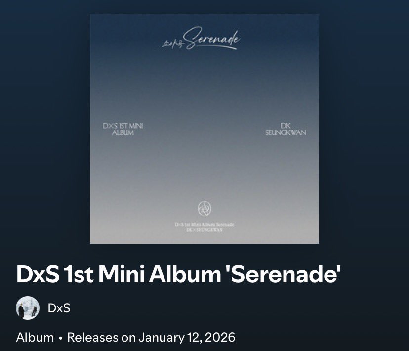 kyeominori's tweet image. DxS 'Serenade' will be having 6 tracks! #도겸 #승관 

pre-save now: open.spotify.com/prerelease/64e…