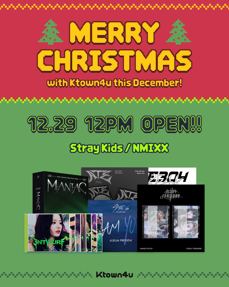 メリークリスマス、日曜日まで割引 🎄Ktown4u Christmas Event!🎄 推し割引デー オープン！ ❤️Stray