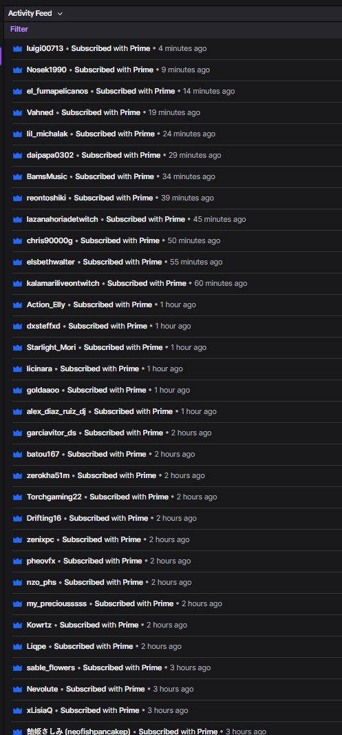 FoxxyLillyVT's tweet image. Hey @TwitchSupport @Twitch 
I'm getting dozens of offline prime subs since more than 5 hours exactly every 5 minutes. 
This is 100% some sort of weird scheme to harm me.
After contacting your chat, they told me they can't do anything.
WHAT IS THIS?! 
I don't wanna get banned dude