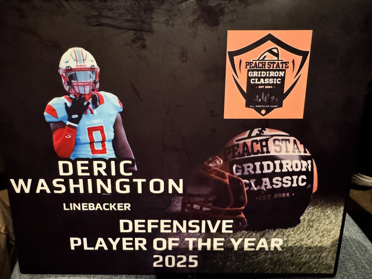 Honored to have received the Defensive Player of the Year award at the Peach State Gridrion Classic game banquet here in Georgia! <a href="/PSGC2024/">🍑Peach State Gridiron Classic All-American Game🍑</a> <a href="/COCsportsreport/">Central Ozark Conference sports report</a> <a href="/OzarksOzone/">Ozarks Sports Zone</a> <a href="/OzarkConference/">The Ozark Conferences</a> <a href="/CoachDaniels06/">Coach D</a> <a href="/KenWhitehead404/">Coach Ken Whitehead</a> <a href="/CoachToney/">Dennis Toney II, M.Ed</a> <a href="/CoachPhyllip73/">PHYLLIP BECOATS</a> <a href="/MGWill1975/">Coach M. Williams</a>