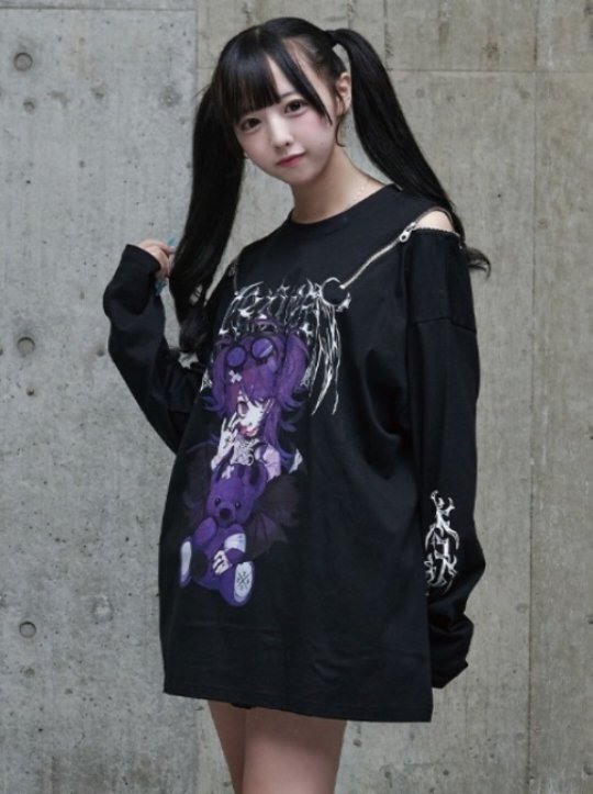 TRAVAS TOKYO】 好評発売中 てぃらコラボイラストプリント ロング Tee