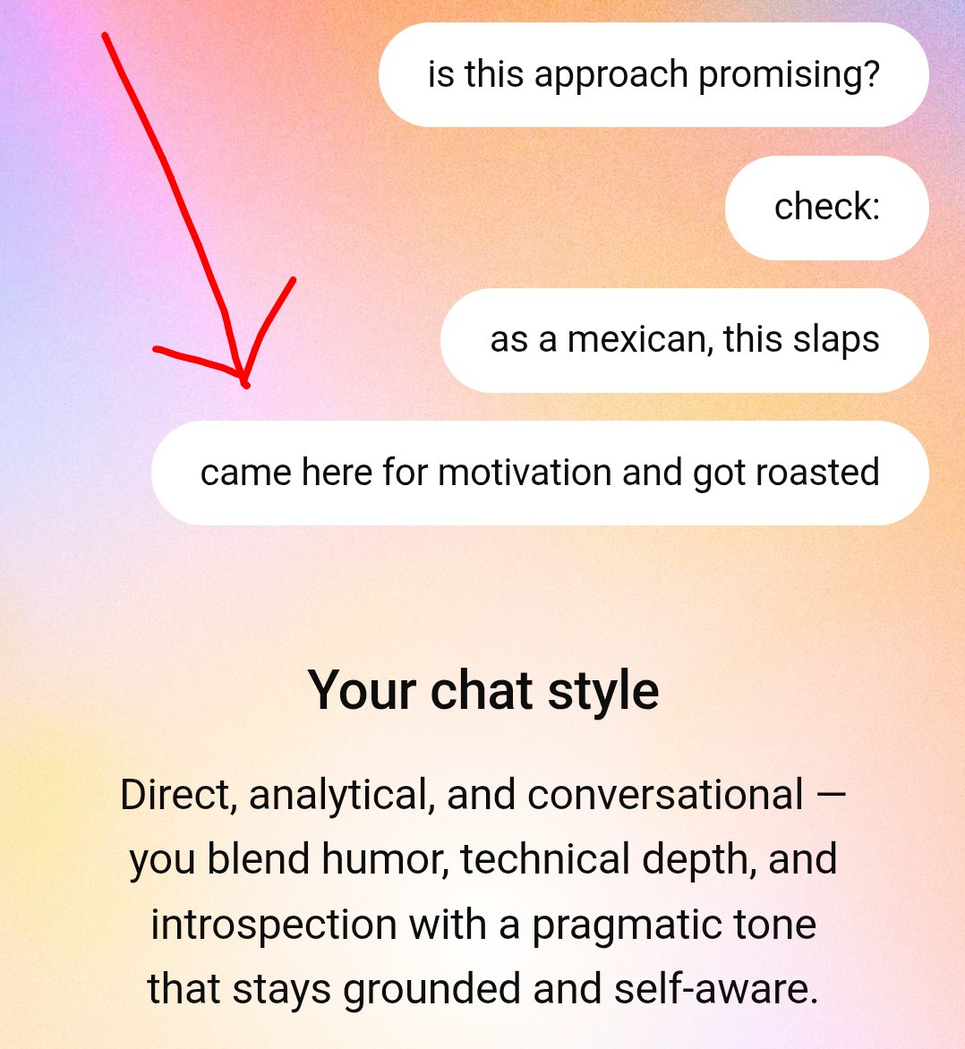 😭😭 ("your year with chatgpt")

if the AI is not putting you on blast often, you don’t have an AI you have a yes man