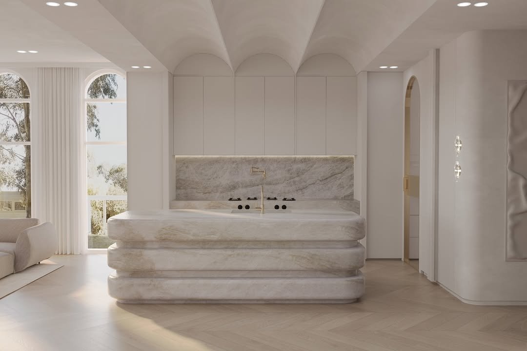 Biggie_kitchen's tweet image. Marble kitchen island.

Soft rounded edges.
Layered stone volume.
Honed surface.

#marbleisland
#stonefurniture
#customstone
#InteriorDesign