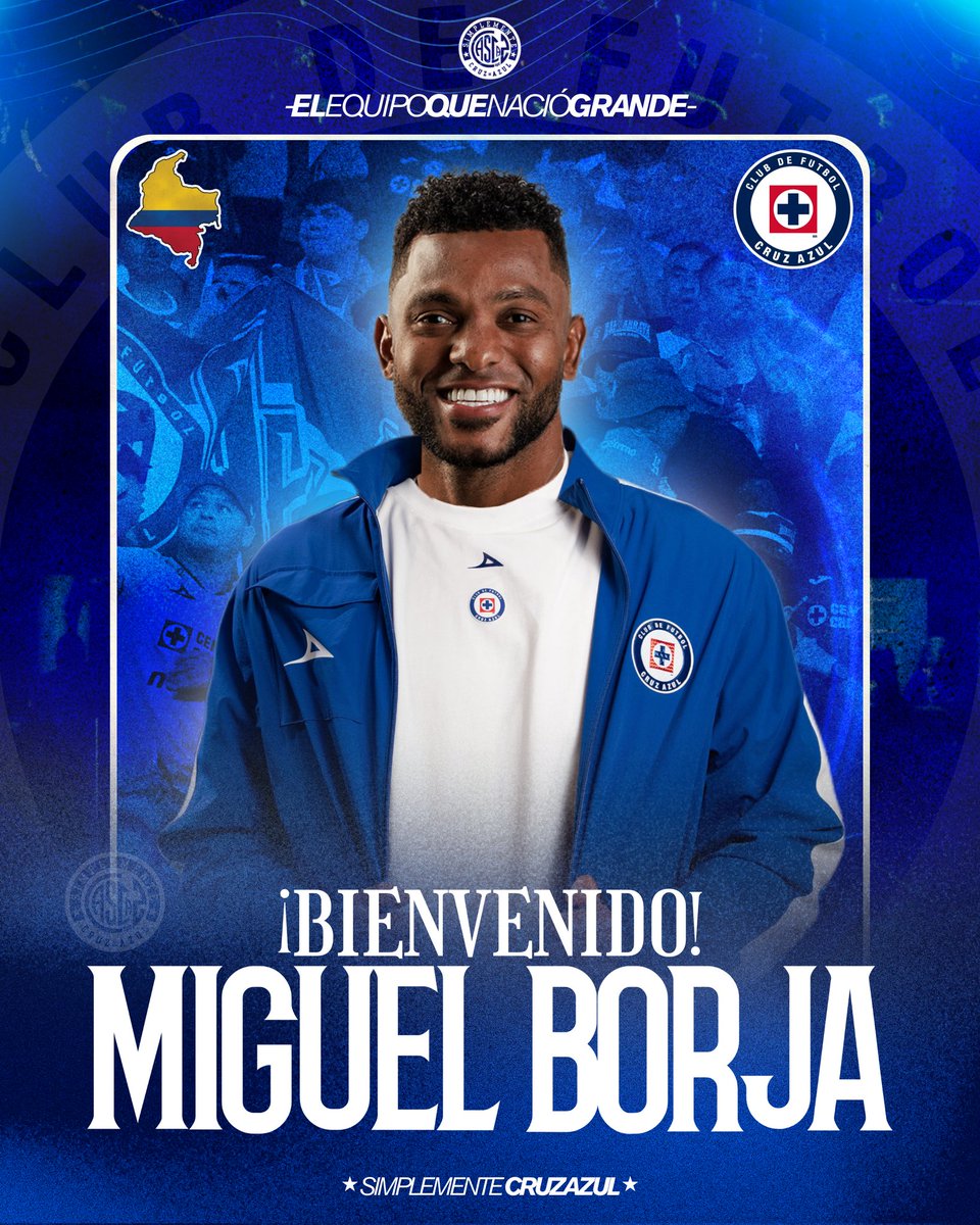 Miguel Borja ya está en la Ciudad de México y a falta de firma y exámenes médicos se convertirá en el primer refuerzo de la máquina de cara al Clausura 2026. 🔥

¡Bienvenido al Equipo que nació GRANDE! 💙🚂

Rompela <a href="/MiguelABorja9/">Miguel Borja</a> 🇨🇴

#CruzAzul #MiguelBorja