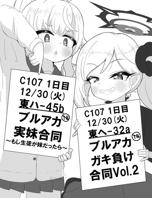簡単ですがC107応援兼宣伝絵です
ブルアカの🔞合同誌2つに参加しています
よろしくお願いします 