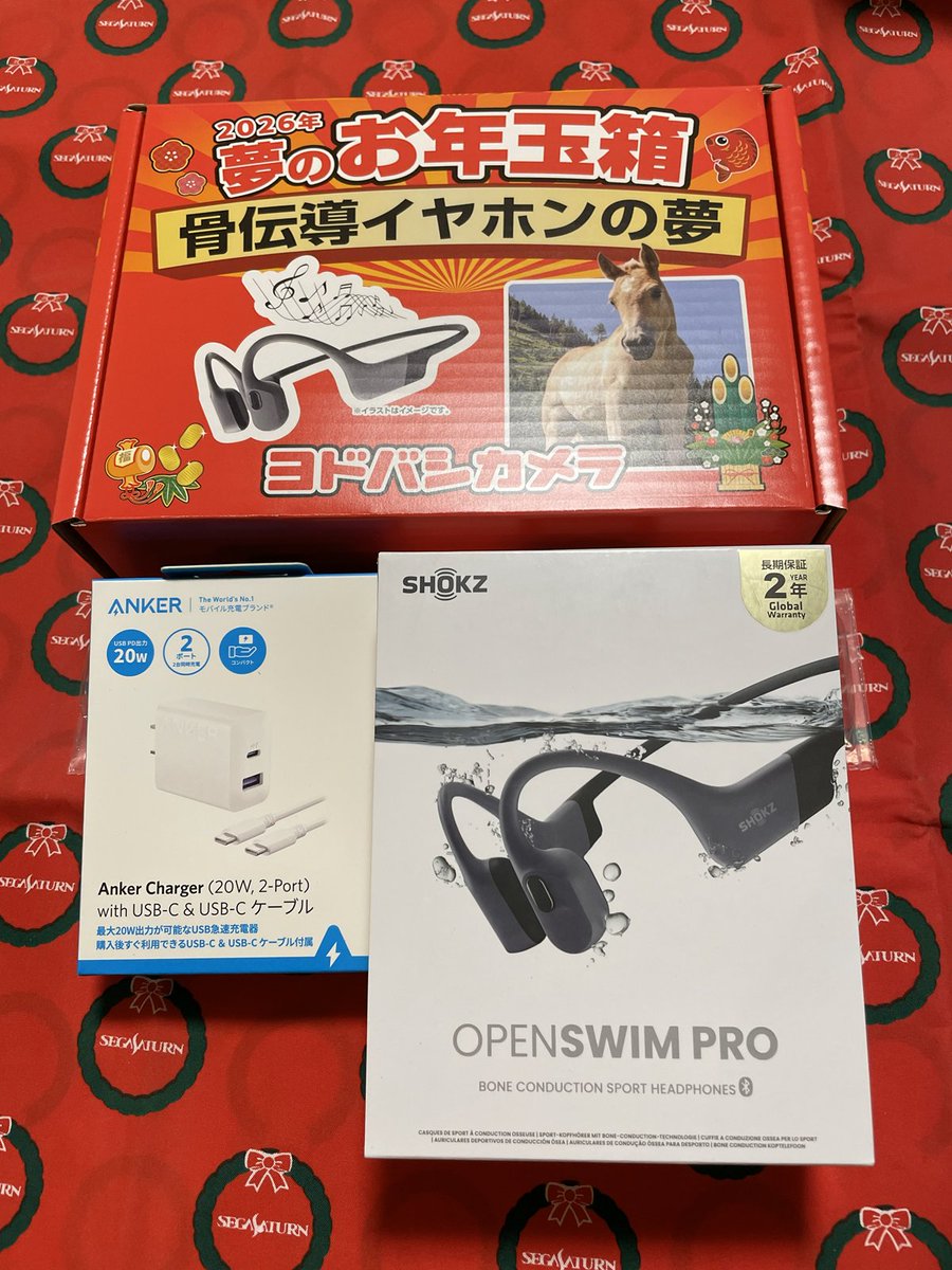 ヨドバシのお年玉箱2026骨伝導イヤホンの夢、参考画像がまんまなので