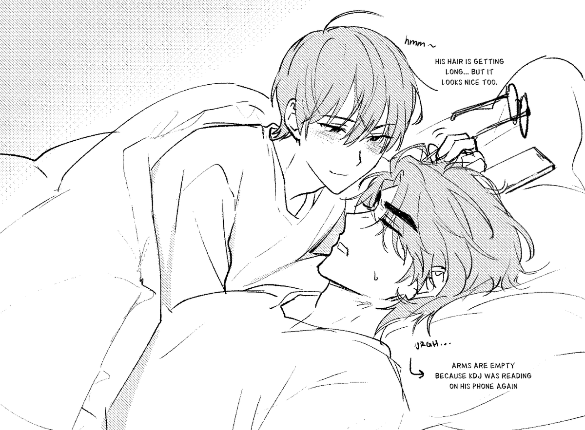 kdj begins to drift off to sleep later just to get interrupted by yjh's shuffling