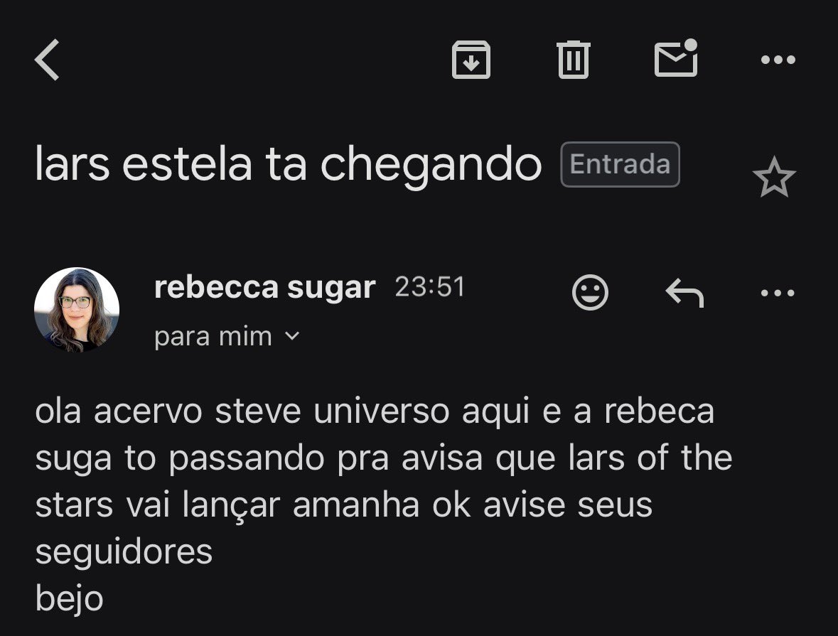 acervouniverse's tweet photo. 🚨🚨🚨 AMANHÃ!!! 

acabamos de receber um e-mail de Rebecca Sugar anunciando o lançamento de lars of the stars para amanhã!!! https://t.co/Hm7K5NzGLQ